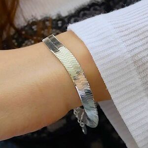 Sterling Silver Herringbone Bracelet